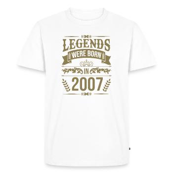 Légendes nées en 2007 Anniversaire - T-shirt Premium bio Homme - blanc - Devant - Nico (187cm)