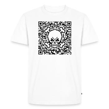 Crâne / Crâne (Code de réponse rapide / P) - T-shirt Premium bio Homme - blanc - Devant - Nico (187cm)