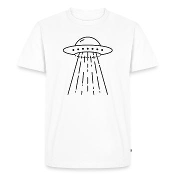 Ufo - Männer Premium Bio T-Shirt - Weiß - Vorne - Nico (187cm)