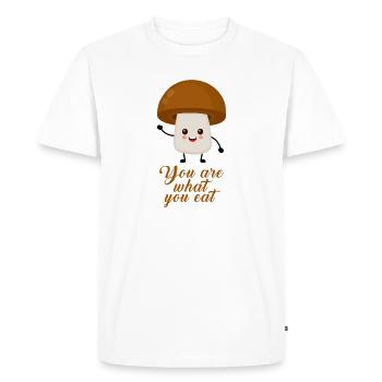 champignon - T-shirt Premium bio Homme - blanc - Devant - Nico (187cm)