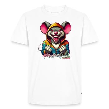 Powerful Psycho Mouse - Men's Premium Organic T-Shirt - white - Front - Nico (187cm)