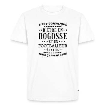 Bogosse footballeur - T-shirt Premium bio Homme - blanc - Devant - Nico (187cm)