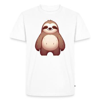 Cute Sloth Cartoon Relaxed Happy - Men's Premium Organic T-Shirt - white - Front - Nico (187cm)