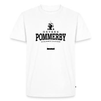 Pommerby Baltic Sea (black oldstyle) - Men's Premium Organic T-Shirt - white - Front - Nico (187cm)