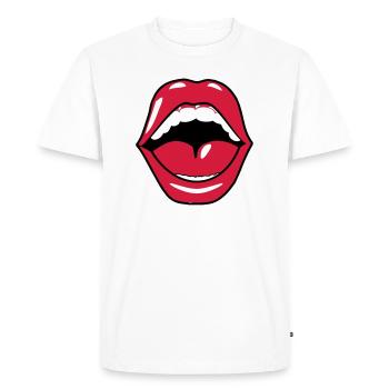 dent appel bouche - T-shirt Premium bio Homme - blanc - Devant - Nico (187cm)