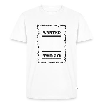 Affiche Wanted Western Far west Sheriff - T-shirt Premium bio Homme - blanc - Devant - Nico (187cm)