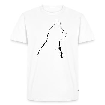 Chat, Motif De Chat - T-shirt Premium bio Homme - blanc - Devant - Nico (187cm)
