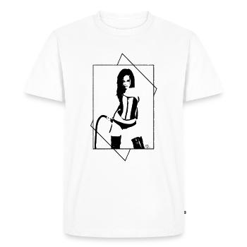 whip mistress - Men's Premium Organic T-Shirt - white - Front - Nico (187cm)