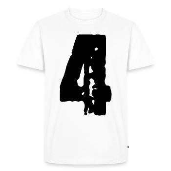 Maillot numéro 4 - T-shirt Premium bio Homme - blanc - Devant - Nico (187cm)