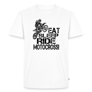Motocross Moto Bike Stunt Motorsport cadeau - T-shirt Premium bio Homme - blanc - Devant - Nico (187cm)
