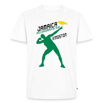 jamaica recordman kingston usain bolt - T-shirt Premium bio Homme - blanc - Devant - Nico (187cm)