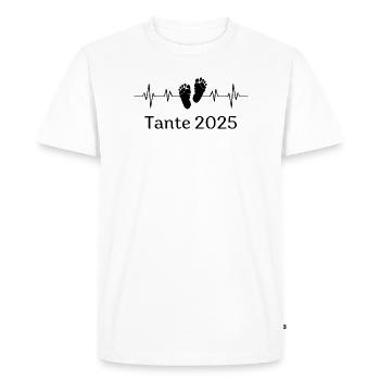 Aunt 2025 Heartbeat - Men's Premium Organic T-Shirt - white - Front - Nico (187cm)
