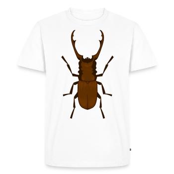 Scarabée Lucanus cervus Schröter Insecte - T-shirt Premium bio Homme - blanc - Devant - Nico (187cm)