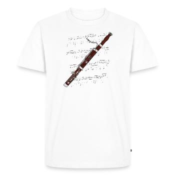 Bassoon Music Notation Bassoonist Woodwind Player - Men's Premium Organic T-Shirt - white - Front - Nico (187cm)