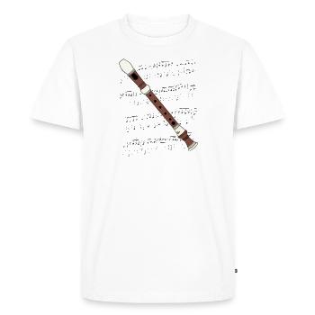 Recorder Player Recorderist Music Notation - Men's Premium Organic T-Shirt - white - Front - Nico (187cm)