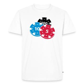 Les jetons de poker - T-shirt Premium bio Homme - blanc - Devant - Nico (187cm)