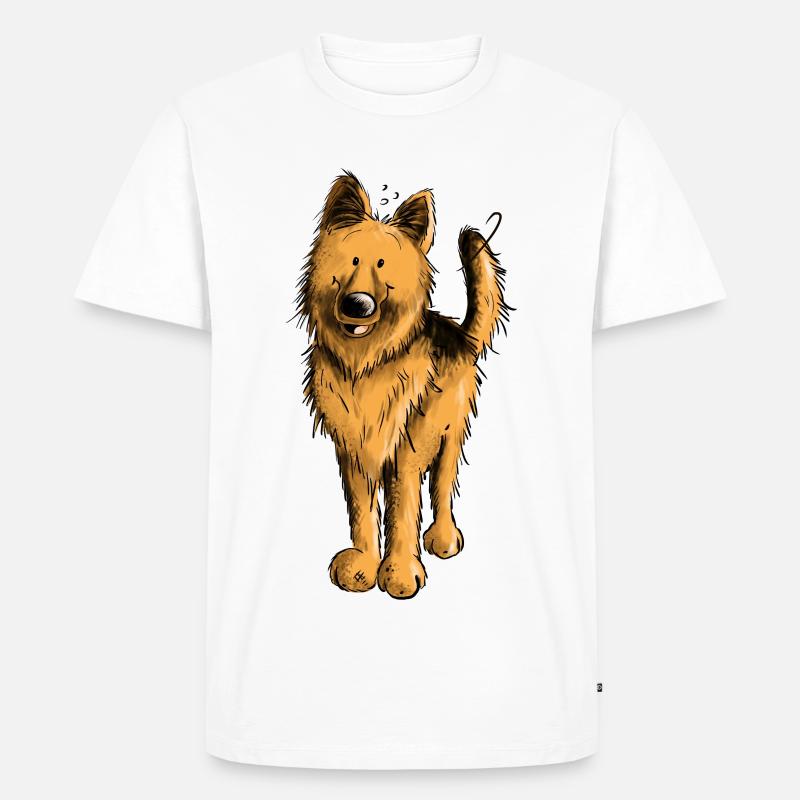 Lustiger Deutscher Schäferhund DSH Hund Comic - Männer Premium Bio T-Shirt - Weiß
