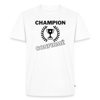 Champion confirmé - T-shirt Premium bio Homme - blanc - Devant - Nico (187cm)