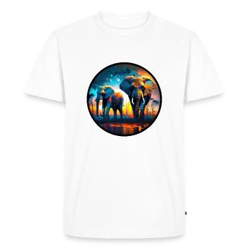 Eléphant Afrique Serengeti Désert - T-shirt Premium bio Homme - blanc - Devant - Nico (187cm)