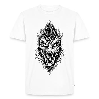 Dragon Impérial Totem Mythologique Blanc et Noir - T-shirt Premium bio Homme - blanc - Devant - Nico (187cm)