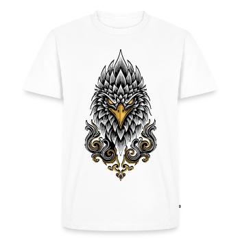 Aigle Impérial Mascotte Logo Force Élite - T-shirt Premium bio Homme - blanc - Devant - Nico (187cm)