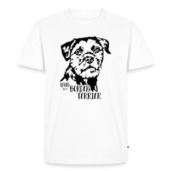 Aimé par un chien Border Terrier Chien Wilsigns - T-shirt Premium bio Homme - blanc - Devant - Nico (187cm)