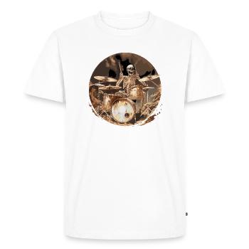 Batteur, Batteur, Batteur, Squelette, Groupe, Musicien - T-shirt Premium bio Homme - blanc - Devant - Nico (187cm)