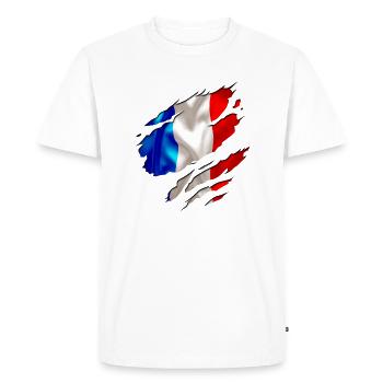 drapeau français france - T-shirt Premium bio Homme - blanc - Devant - Nico (187cm)