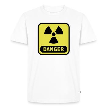 Danger atom - Men's Premium Organic T-Shirt - white - Front - Nico (187cm)