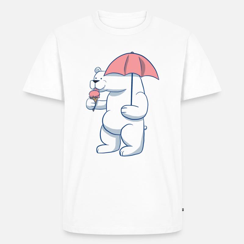 Eisbär Eis Eiscreme - Männer Premium Bio T-Shirt - Weiß