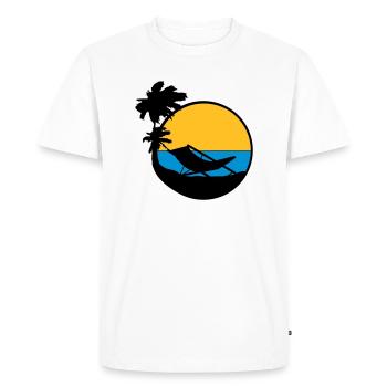 palmen sun silhouette lounge chair chaise de plage url - T-shirt Premium bio Homme - blanc - Devant - Nico (187cm)