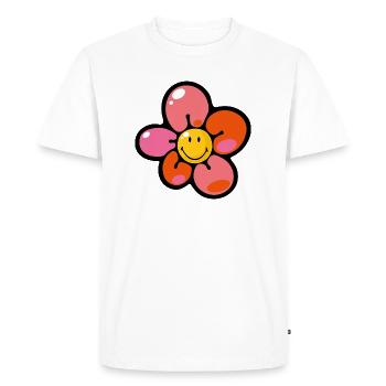 Smiley Pansy - Men's Premium Organic T-Shirt - white - Front - Nico (187cm)