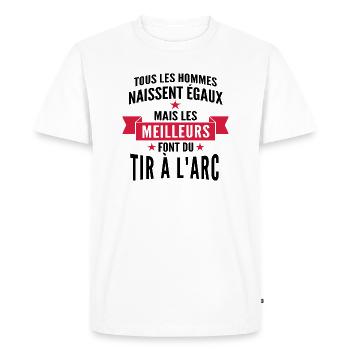 humour homme - les meilleurs font du tir à l'arc - T-shirt Premium bio Homme - blanc - Devant - Nico (187cm)