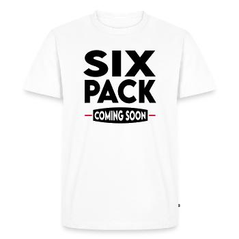 Sport Six Pack Muscles Bodybuilding - Men's Premium Organic T-Shirt - white - Front - Nico (187cm)