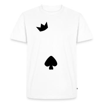 Heart King K King Crown Spade Card - Men's Premium Organic T-Shirt - white - Front - Nico (187cm)