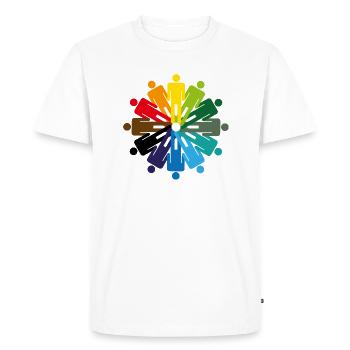 Le monde est coloré! Couleurs de l'amour du monde LGBT cadeau - T-shirt Premium bio Homme - blanc - Devant - Nico (187cm)