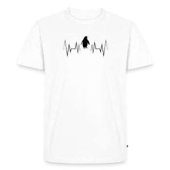 Heartbeat Penguin Silhouette - Men's Premium Organic T-Shirt - white - Front - Nico (187cm)