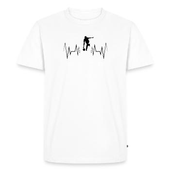 Cônes de battement de cœur Silhouette - T-shirt Premium bio Homme - blanc - Devant - Nico (187cm)