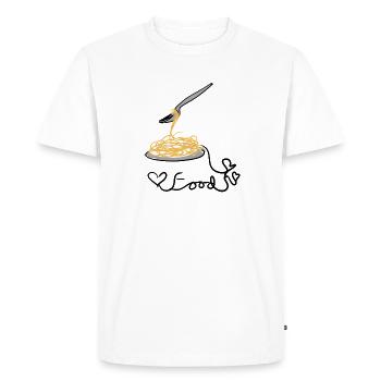 manger des spaghettis - T-shirt Premium bio Homme - blanc - Devant - Nico (187cm)