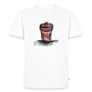Seau à ordures - T-shirt Premium bio Homme - blanc - Devant - Nico (187cm)
