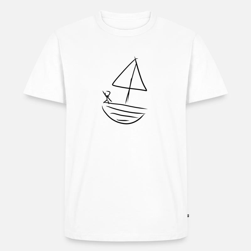 Boot Wasser - Männer Premium Bio T-Shirt - Weiß