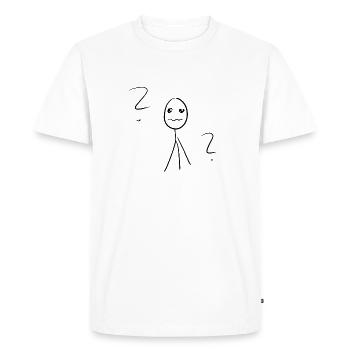 Question mark icon - Men's Premium Organic T-Shirt - white - Front - Nico (187cm)
