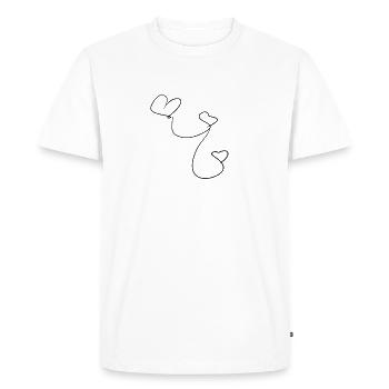 Cœur de cœur - T-shirt Premium bio Homme - blanc - Devant - Nico (187cm)