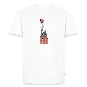 Maison du cœur - T-shirt Premium bio Homme - blanc - Devant - Nico (187cm)