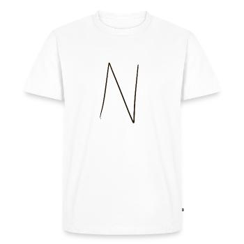 Letter Word - Men's Premium Organic T-Shirt - white - Front - Nico (187cm)