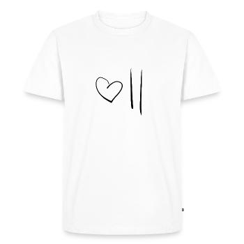 forme cœur - T-shirt Premium bio Homme - blanc - Devant - Nico (187cm)