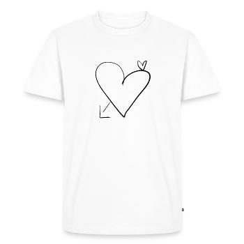 cœurs fléchés - T-shirt Premium bio Homme - blanc - Devant - Nico (187cm)