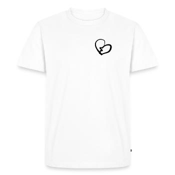 heart broken - Men's Premium Organic T-Shirt - white - Front - Nico (187cm)
