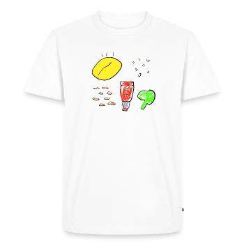 eat potato - Men's Premium Organic T-Shirt - white - Front - Nico (187cm)