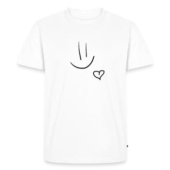 Smiley Cœur - T-shirt Premium bio Homme - blanc - Devant - Nico (187cm)